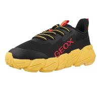 Geox J FLEXYPER Fast Boy Sneaker, Nero/Giallo, 34 EU, Nero Giallo, 34 EU