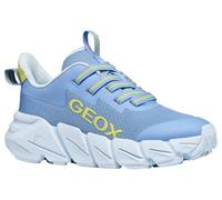 Geox J FLEXYPER Fast Girl Sneaker, LT Blue/Lime, 32 EU