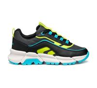 Geox J FLEXYPER Plus Boy Sneaker, Black/LT Blue, 32 EU, Black Lt Blue, 32 EU