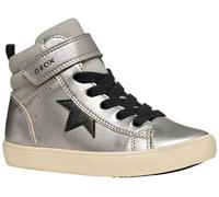 Geox J Gisli Girl, Scarpe da Ginnastica, Dk Silver Black, 31 EU