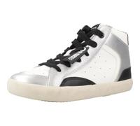 Geox J GISLI Girl Sneaker, Bianco/Argento, 36 EU, Bianco, 36 EU