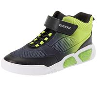 Geox J ILLUMINUS Boy B - Scarpe da Ginnastica, Black/Lime,
