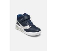 Geox J Illuminus Boy, Scarpe da Ginnastica, Navy Silver, 33 EU