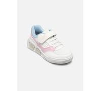 Geox Girl's J Illuminus Sneaker, Bianco e Rosa., 1.5 UK