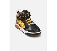 Geox J INEK Boy A - Scarpe da Ginnastica, Black/Yellow,