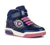 Geox J Inek Girl, Scarpe da Ginnastica, Navy Multicolore, 35 EU