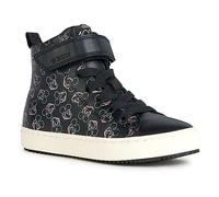 Geox J Kalispera Girl H, Scarpe da Ginnastica, Multicolore (Black Silver), 35 EU