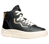 Geox J LAQUINNY Girl Sneaker, Black/Platinum, 35 EU, Black Platinum., 35 EU