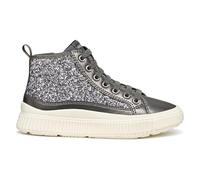 Geox J LAQUINNY Girl Sneaker, Dk Silver, 32 EU, Argento Scuro, 32 EU