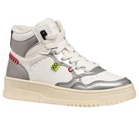 Geox J Lestrella Girl, Scarpe da Ginnastica, Bianco Argento, 31 EU