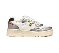 Geox J LESTRELLA Girl Sneaker, Dk Silver/White, 33 EU, Bianco Argento, 33 EU