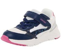 Geox J Loftus Girl A Sneaker, White/Dk Royal, 32 EU