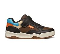 Geox J Perth Boy Sneaker, Marrone/LT Blue, 32 EU, Brown Lt Blue, 32 EU