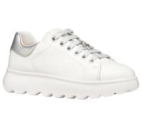 Geox J PUFFYPOP Girl A Sneaker, Bianco/Argento, 34 EU