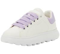 Geox J PUFFYPOP Girl A Sneaker, Bianco/Viola, 34 EU