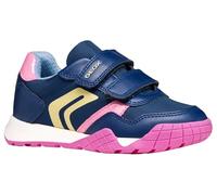 Geox J RANN-E Girl A Sneaker, Dk Royal/Pink, 24 EU