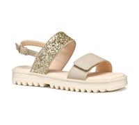Geox J SANDAL CORALIE GIR - Sandalo Bambina, Beige/Platinum,
