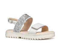 Geox J SANDAL CORALIE GIR - Sandalo Bambina, White/Lt Silver,
