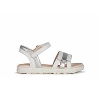 Geox J Sandal Haiti Girl, Sandali Bambine e ragazze, Bianco/Argento (White/Silver), 28 EU