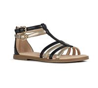 Geox J Sandal Karly Girl, Nero Grigio Black Platinum, 39 EU