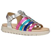 Geox J Sandal SOLEIMA Gir, Silver/Multicolor, 28 EU