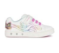 Geox J Skylin Girl C, Scarpe da Ginnastica, Bianco/Multicolore, 30 EU