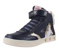 Geox J Skylin Girl G, Scarpe da Ginnastica, Navy/Platinum, 30 EU