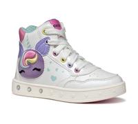 Geox J Skylin Girl, Scarpe da Ginnastica, Bianco/Multicolore, 31 EU