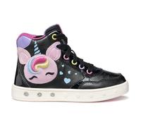 Geox J Skylin Girl, Scarpe da Ginnastica, Nero-Black Multicolor, 29 EU