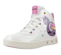 Geox J Skylin Girl Sneaker, Nero/Multicolore, 34 EU, Nero - Black Multicolor, 34 EU