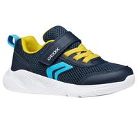 Geox J SPRINTYE Boy A Sneaker, Navy/Yellow, 29 EU