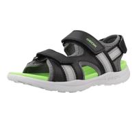 Geox J VANIETT BOY B - Sandalo Bambino, Black/Green,