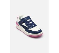 Geox J Washiba Girl A Sneaker, Bianco/Dk Royal 25 EU