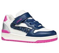 Geox J Washiba Girl A Sneaker, Bianco/Dk Royal, 37 EU