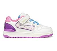 Geox J Washiba Girl A Sneaker, Bianco/Viola Dk, 35 EU