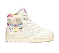 Geox J Washiba Girl, Scarpe da Ginnastica, Lt Avorio Multicolore, 32 EU