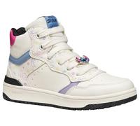Geox J Washiba Girl Sneaker, Bianco/Multicolore, 34 EU, Bianco/Multicolore, 34 EU