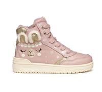 Geox J Washiba Girl Sneaker, Old Rose/Platinum, 33 EU, Old Rose Platinum, 33 EU