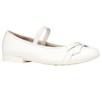 Geox JR Plie' A Ballet Flat, Bianco, 32 EU