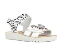 Geox Mädchen J Costarei Gi Sandalo, bianco e nero, 28 EU