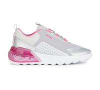 Geox Ragazza J Activart Illuminus Sneaker, Silver Fluo Fucsia, 28 EU