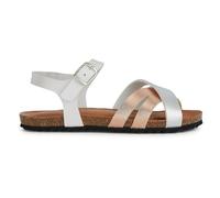 Geox Ragazza J Chilene Gir Sandal, Bianco oro rosa, 32 EU