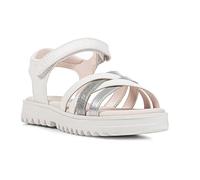 Geox Ragazza J Coralie Gir Sandal, bianco, 34 EU