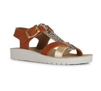 Geox Ragazza J Costarei Gi Sandal, Biscuit Platinum, 31 EU