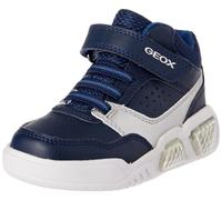 Geox Ragazzi J Illuminus Boy Sneaker, Navy Silver, 32 EU