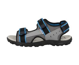 Geox Ragazzo Jr Strada Sandal, Dk Grey Lt Blue, 30 EU