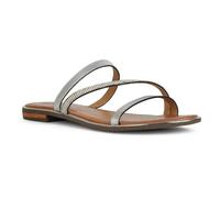 Geox D Sozy Plus A, Sandali Piatti, Argento, 35 EU