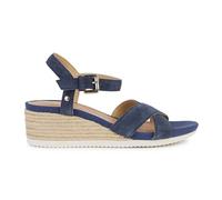 Geox D Ischia Corda C, Sandali con Zeppa Donna, Blu Navy, 37 EU
