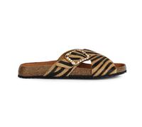Geox Sandali da donna D New Brionia B B Flat, Lt Sand Black, 37 EU