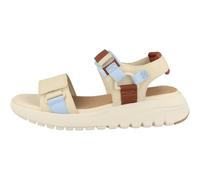 Geox Sandalo da donna D FLEXTRIDE S C Wedge Sandal, Papyrus/Crystal, 37 EU